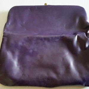 PURSE 1950's PURPLE LEATHER Snap Clutch Foldover
